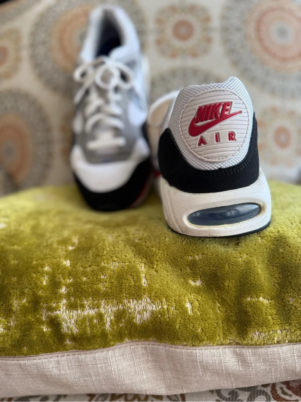 Nike Men's White Black Gray Red Air Max Sneakers